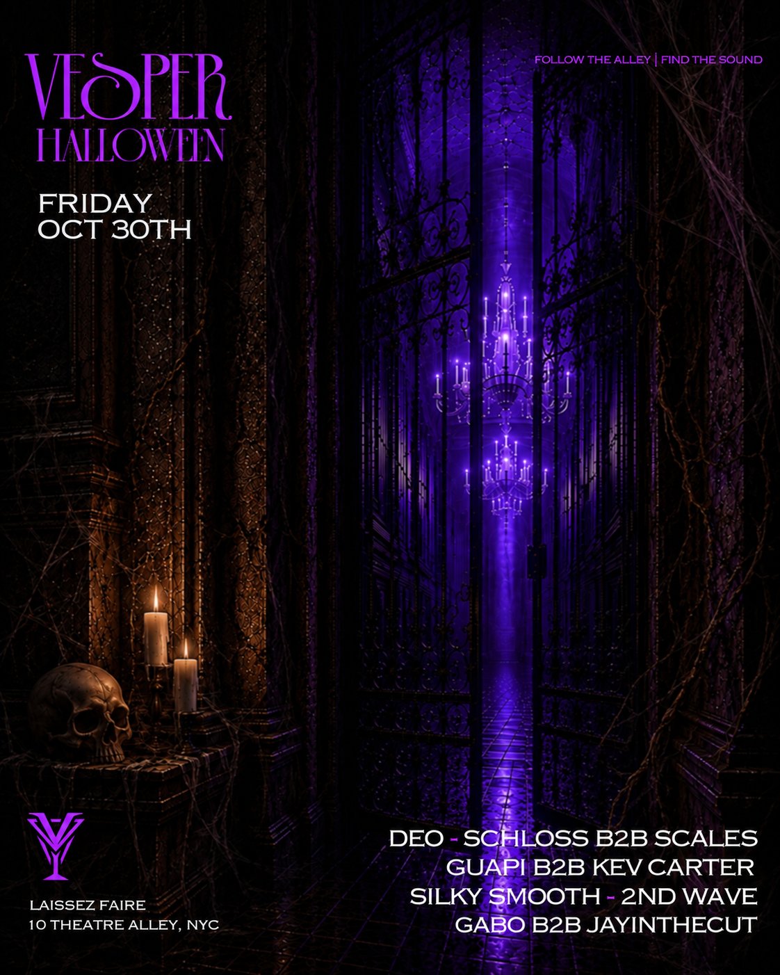 Vesper Halloween at Laissez Faire flyer for Fri, Oct 30 · 8 PM–4 AM
