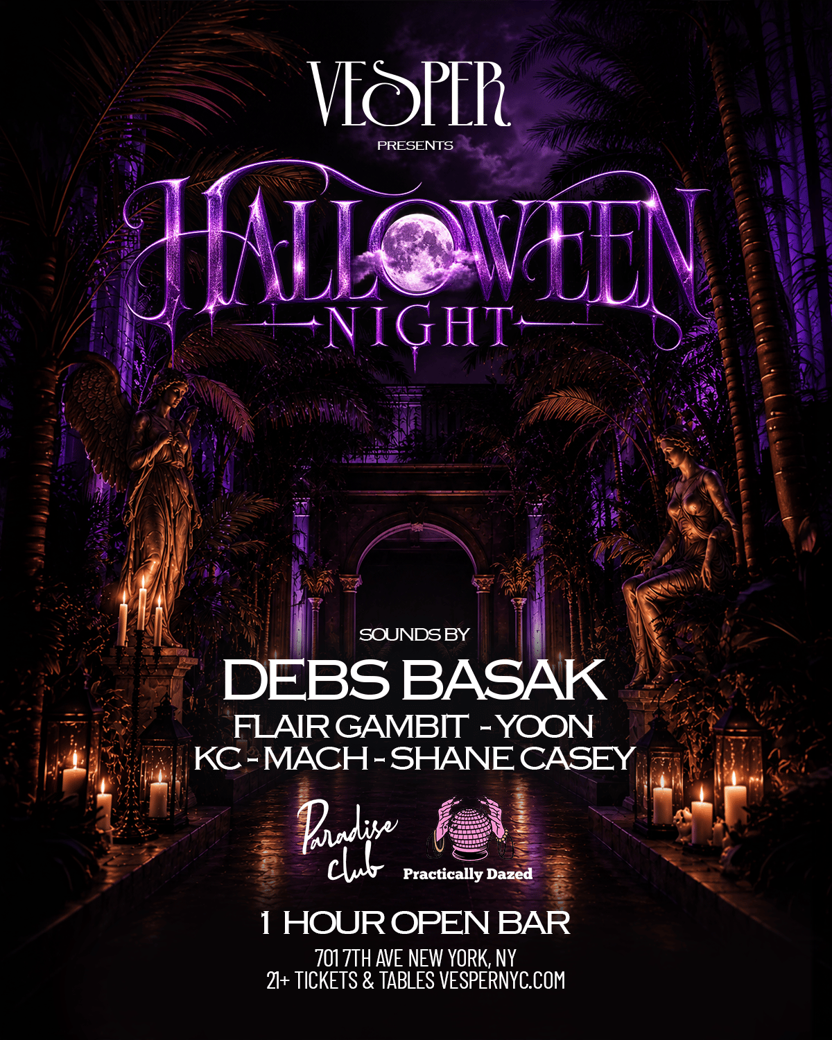 Vesper Halloween Night at Paradise Club flyer for Sat, Oct 31 · 9 PM–4 AM