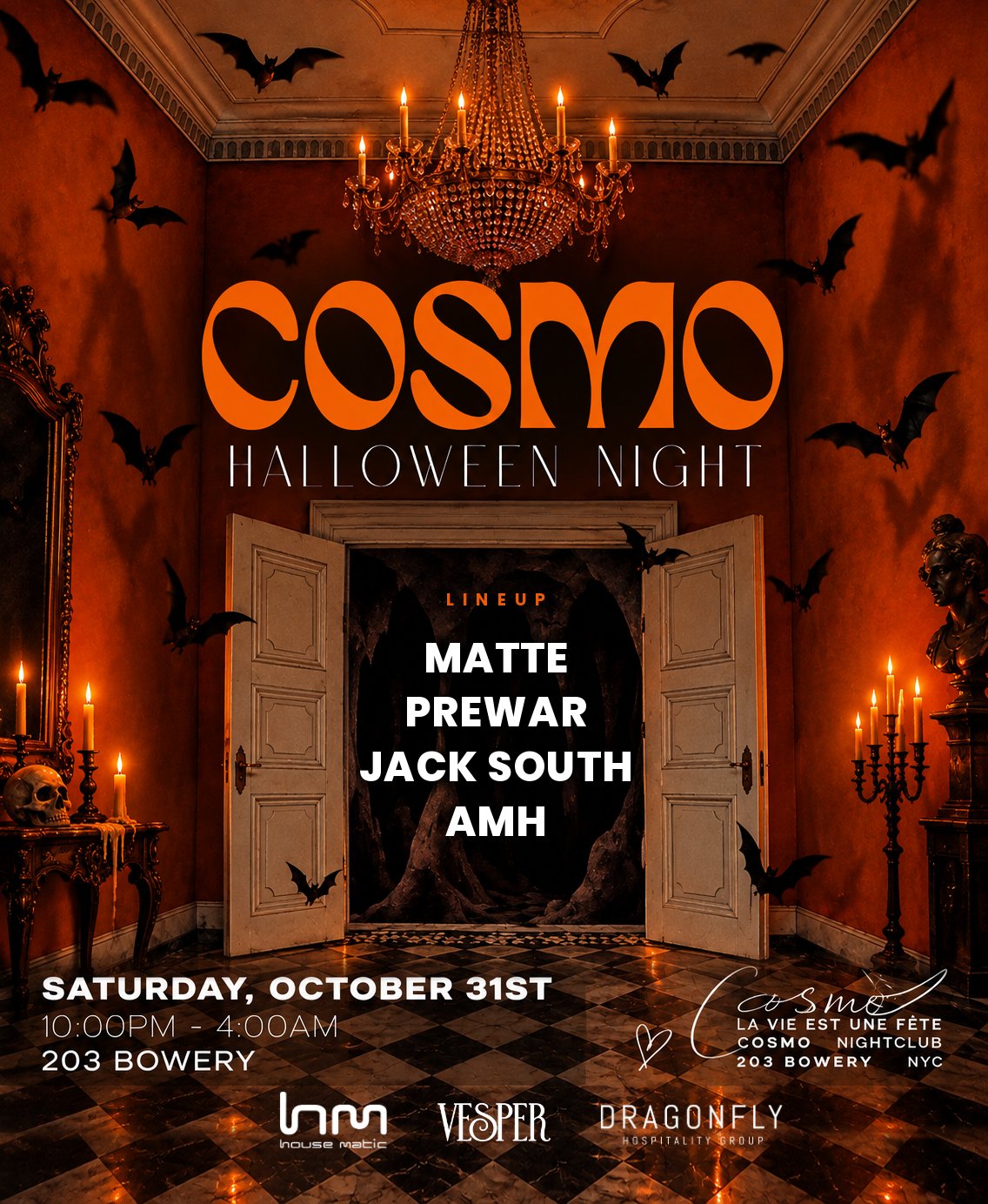 COSMO: HALLOWEEN NIGHT flyer for Sat, Oct 31 · 10 PM–4 AM